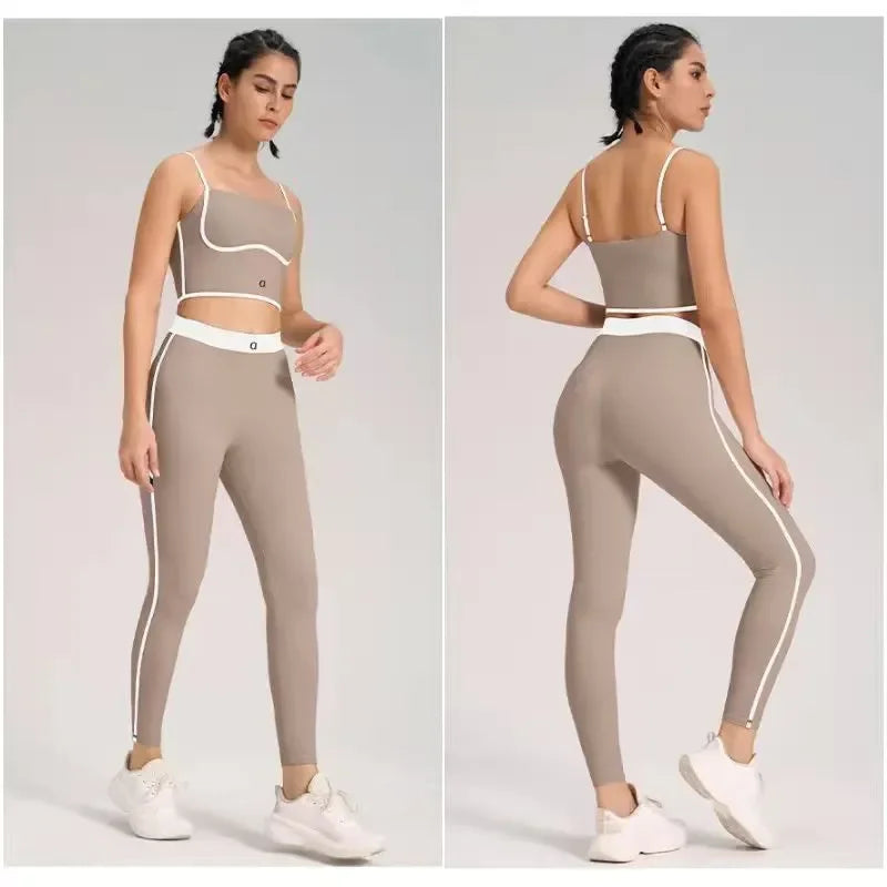 Yoga Set Women Two Pieces Bralette Gym Sports Tracksuits Bra Fitness Shorts Fared Pant Workout Sports Clothes