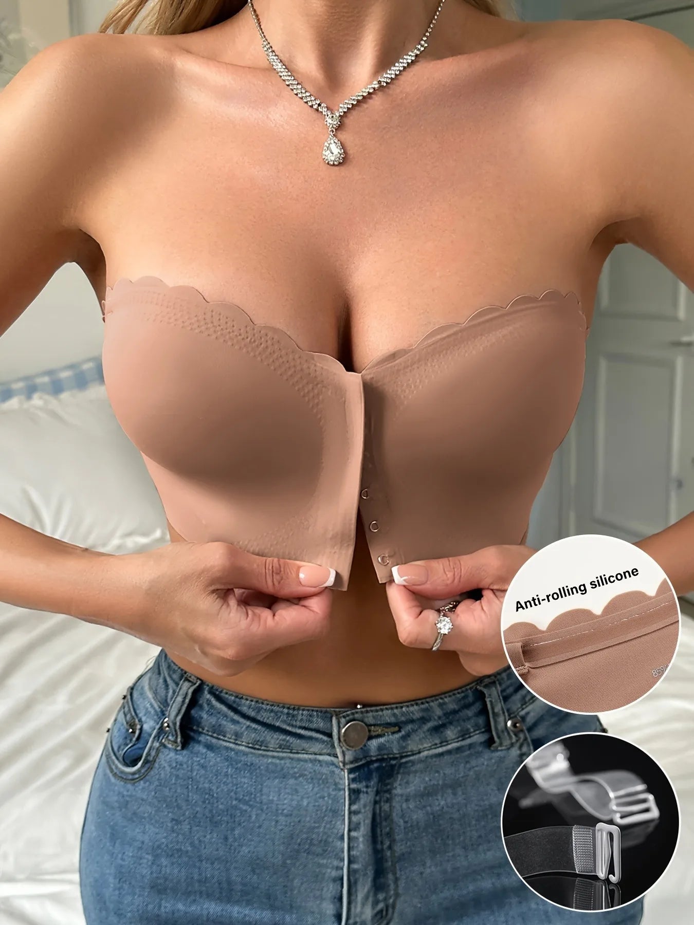 Seamless Ladies Tube Top Bralette Bandeau Bustier Invisible Wrap Bra Plus Size Strapless Bra Bralette Sin Tirantes Para Mujer