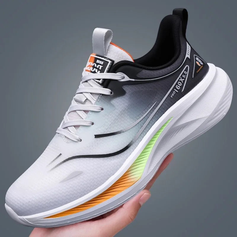 Coconut Men's Shoes Summer New Breathable Mesh for Lace-Up Sneakers Non-Slip Soft-Soled Running Casual Leisure Clunky Shoes