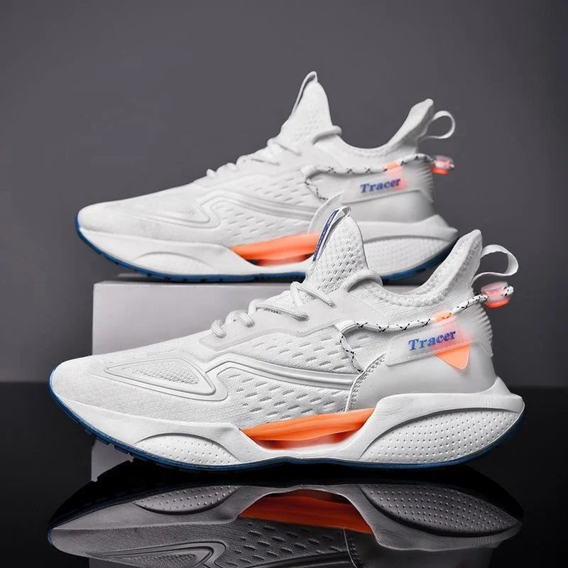 BAEWOON B23 Men's Sport Shoes Spring Autumn New Mesh Breathable Flat Running Sneakers Men's Casual Shoes Fashionable Lightweight