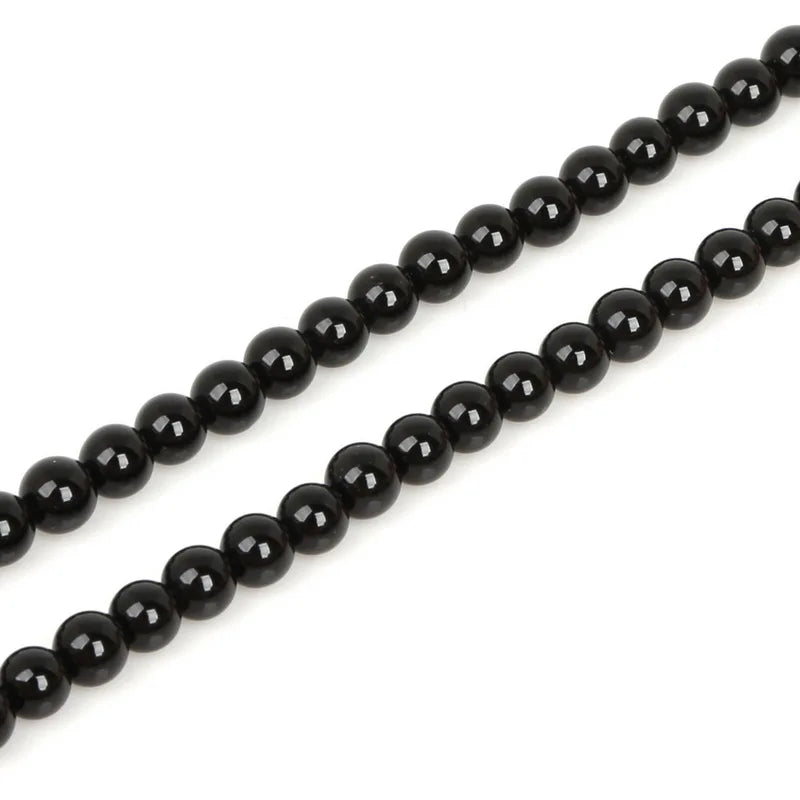 High Quality Nature Black  Round Ball Stone Bead Dyed 15" Beads For Jewelry making DIY 3mm 4mm 6mm 8mm 10mm 12mm pick