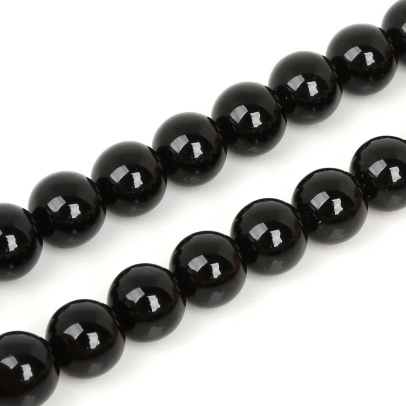 High Quality Nature Black  Round Ball Stone Bead Dyed 15" Beads For Jewelry making DIY 3mm 4mm 6mm 8mm 10mm 12mm pick