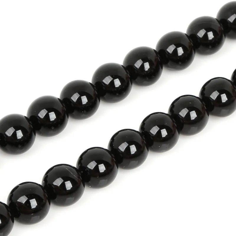 High Quality Nature Black  Round Ball Stone Bead Dyed 15" Beads For Jewelry making DIY 3mm 4mm 6mm 8mm 10mm 12mm pick
