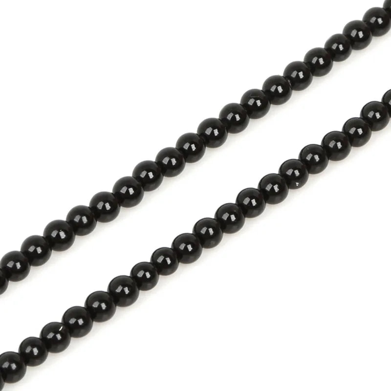High Quality Nature Black  Round Ball Stone Bead Dyed 15" Beads For Jewelry making DIY 3mm 4mm 6mm 8mm 10mm 12mm pick