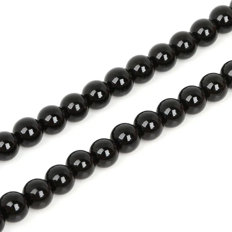 High Quality Nature Black  Round Ball Stone Bead Dyed 15" Beads For Jewelry making DIY 3mm 4mm 6mm 8mm 10mm 12mm pick
