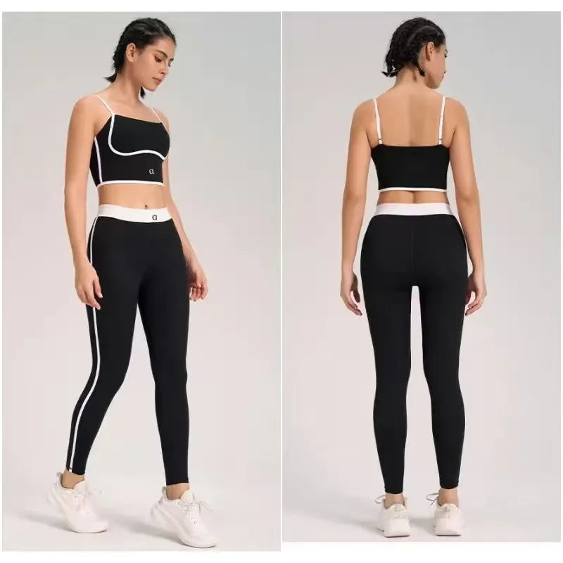 Yoga Set Women Two Pieces Bralette Gym Sports Tracksuits Bra Fitness Shorts Fared Pant Workout Sports Clothes