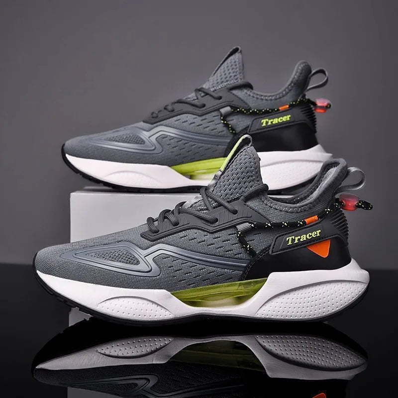BAEWOON B23 Men's Sport Shoes Spring Autumn New Mesh Breathable Flat Running Sneakers Men's Casual Shoes Fashionable Lightweight