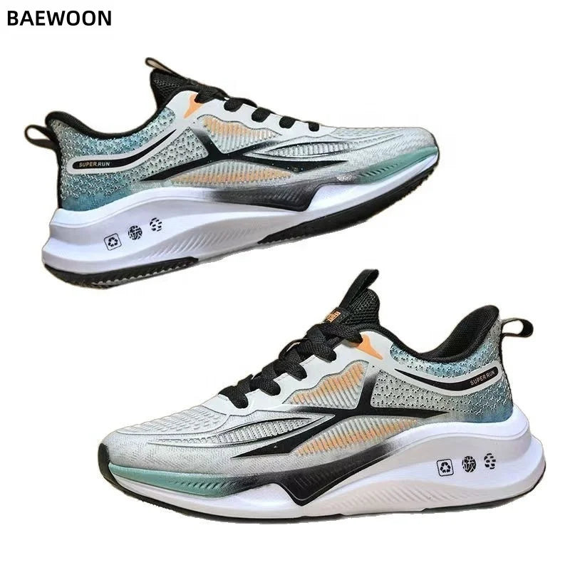 BAEWOON B23 Men's Sport Shoes Spring Autumn New Mesh Breathable Flat Running Sneakers Men's Casual Shoes Fashionable Lightweight