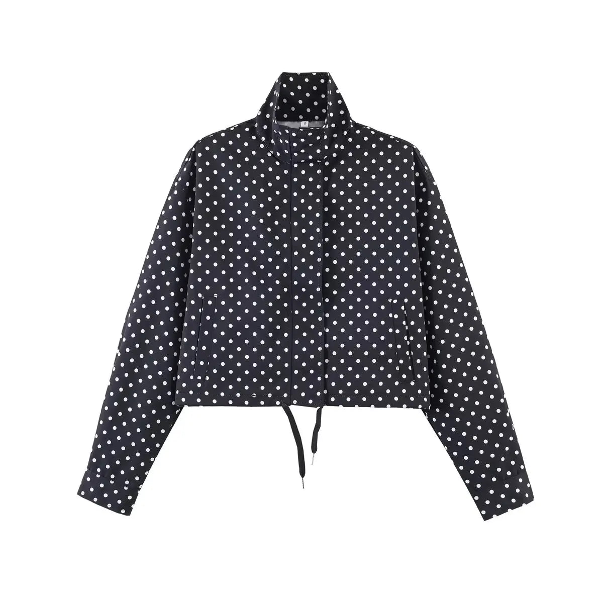 Polka Dot Print Short Coats Women's High Street Long Sleeve Jackets for Women 2026 Elegant Office Ladies Casual Outerwear