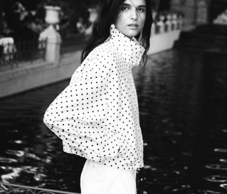 Women's Polka Dot Bubble Sleeve Long Sleeve High Collar Jacket Waist Tie Splice Design Commute Style Loose Fit Polyester Fiber