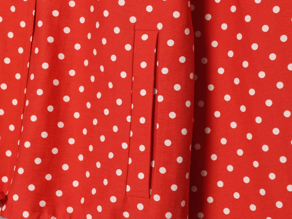 Women Leisure Polka Dot stand-up Collar Jacket KONDALA 2026 Summer Trendy Elegant Zip-up Jacket Female Holiday Chic Cute Jacket