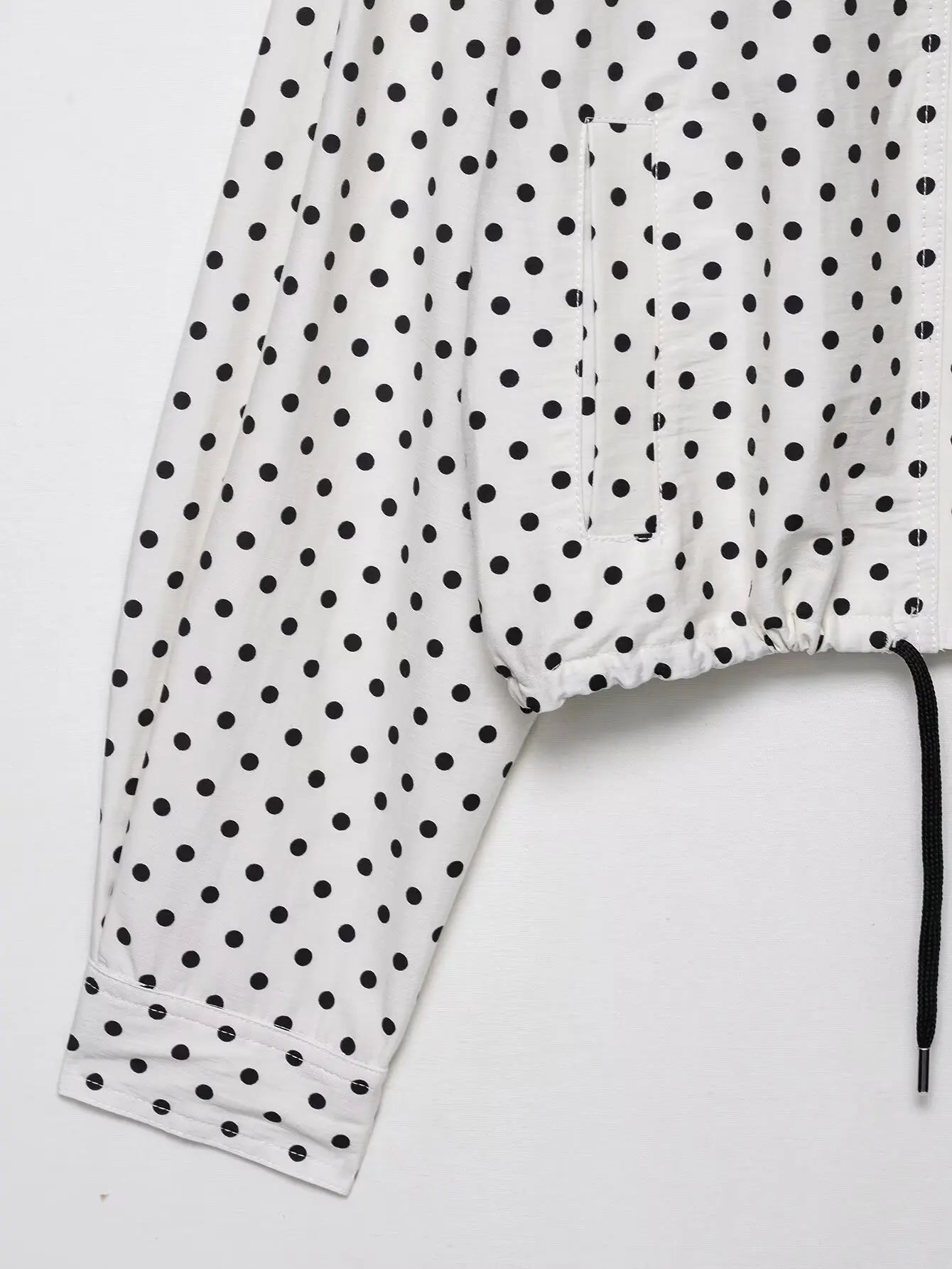 Polka Dot Print Short Coats Women's High Street Long Sleeve Jackets for Women 2026 Elegant Office Ladies Casual Outerwear