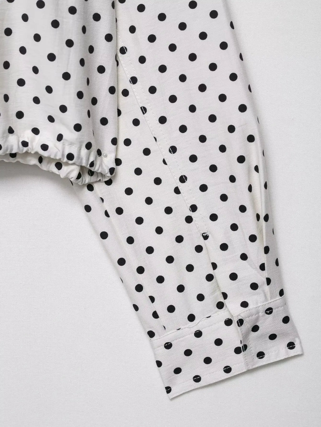NLZGMSJ Women's Polka Dots Short Jacket Women's Stand Collar Zipper Top Short Set Female Casual Loose Coat