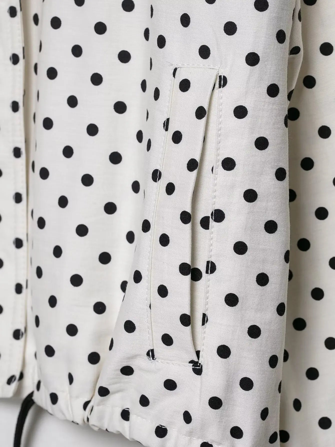 NLZGMSJ Women's Polka Dots Short Jacket Women's Stand Collar Zipper Top Short Set Female Casual Loose Coat
