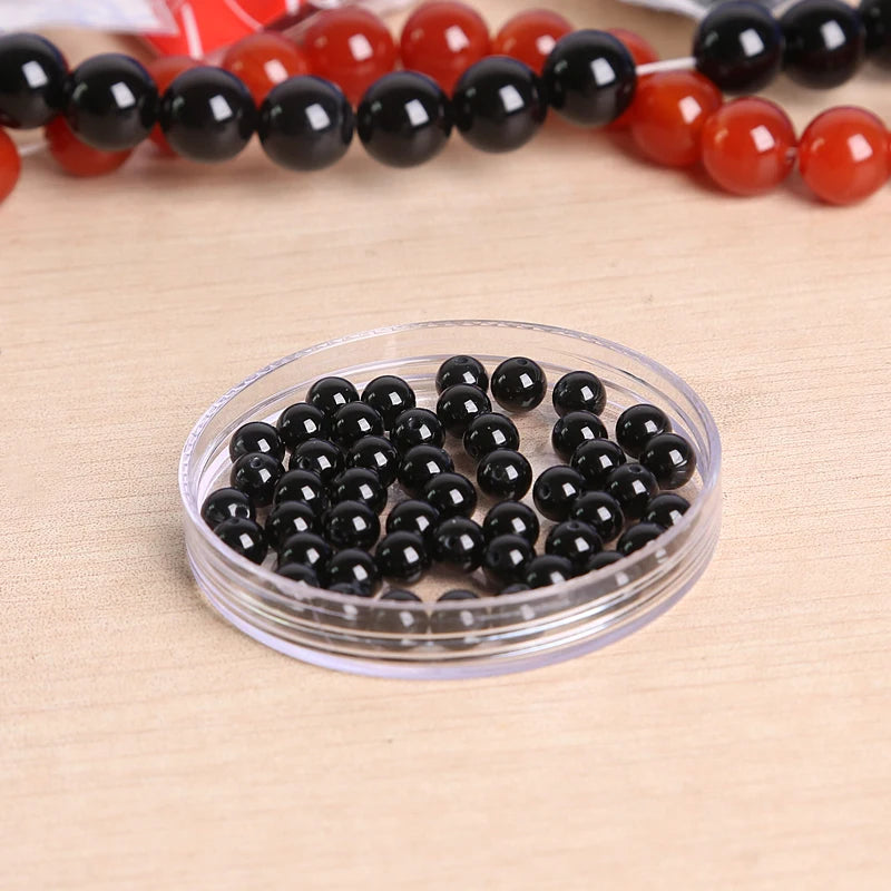 High Quality Nature Black  Round Ball Stone Bead Dyed 15" Beads For Jewelry making DIY 3mm 4mm 6mm 8mm 10mm 12mm pick