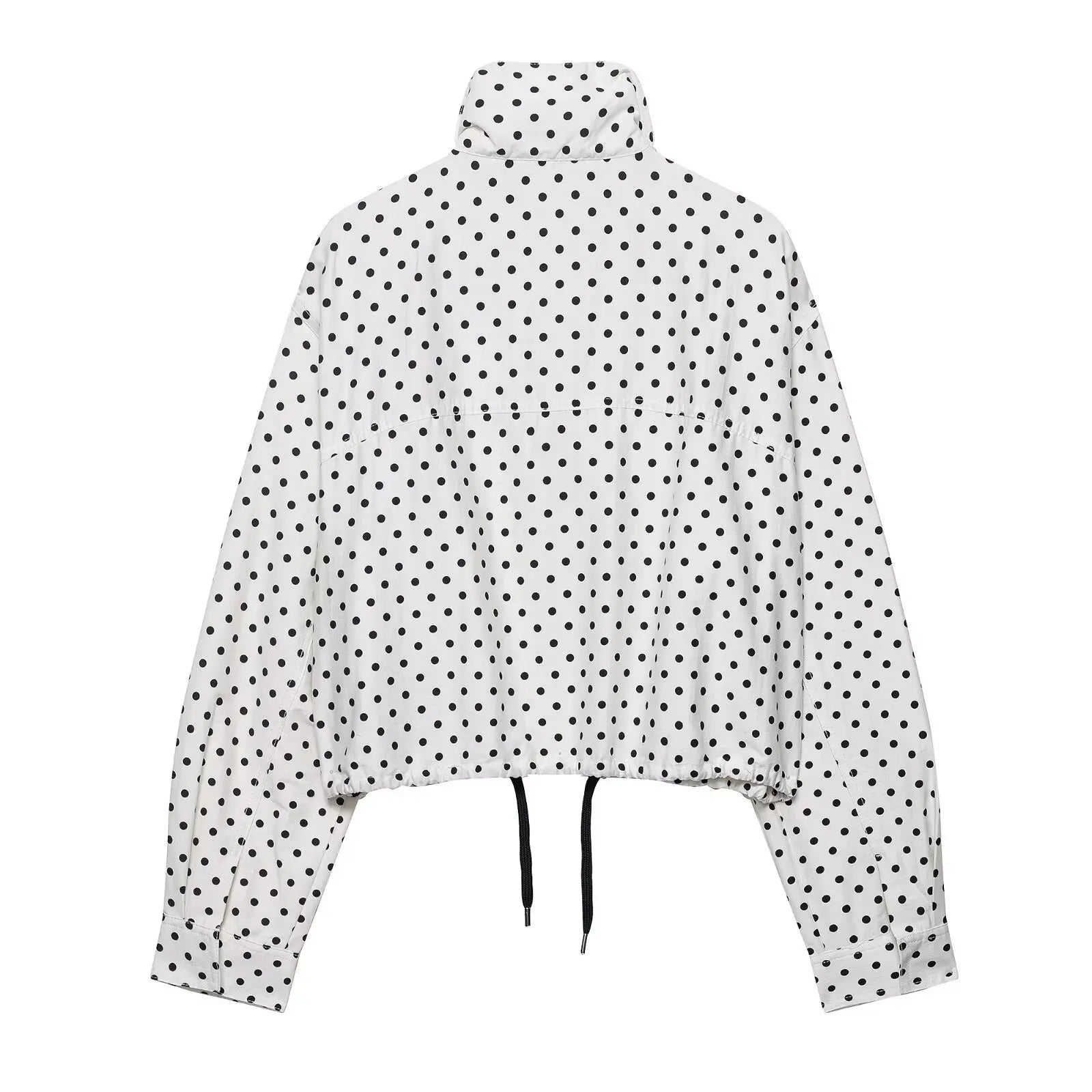 Polka Dot Print Short Coats Women's High Street Long Sleeve Jackets for Women 2026 Elegant Office Ladies Casual Outerwear