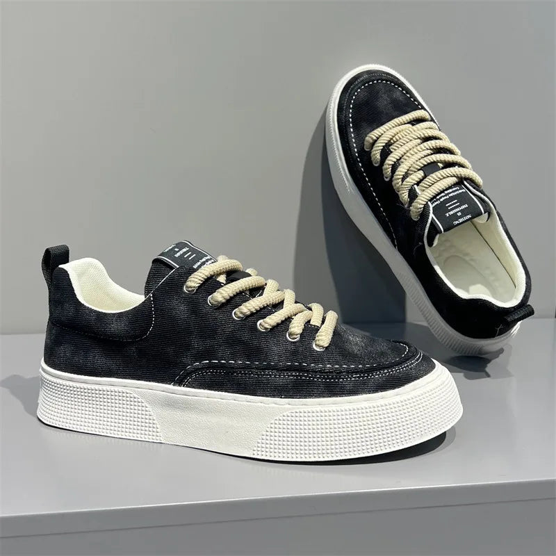 Fashionable Men's Running Shoes Comfortable Breathable Outdoor Casual Sports Shoes Low Top round Toe Thick Heel EVA Insole