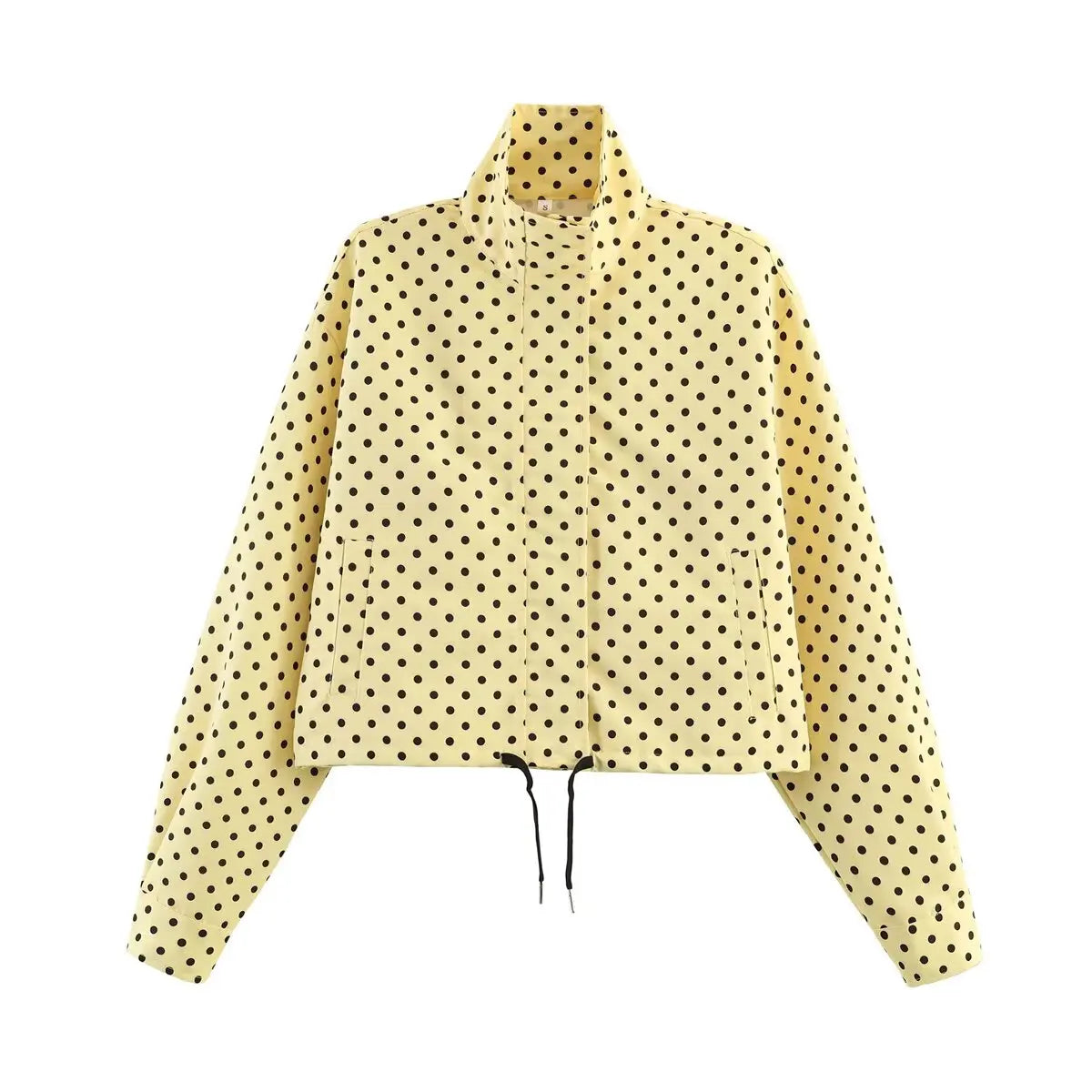 Polka Dot Print Short Coats Women's High Street Long Sleeve Jackets for Women 2026 Elegant Office Ladies Casual Outerwear