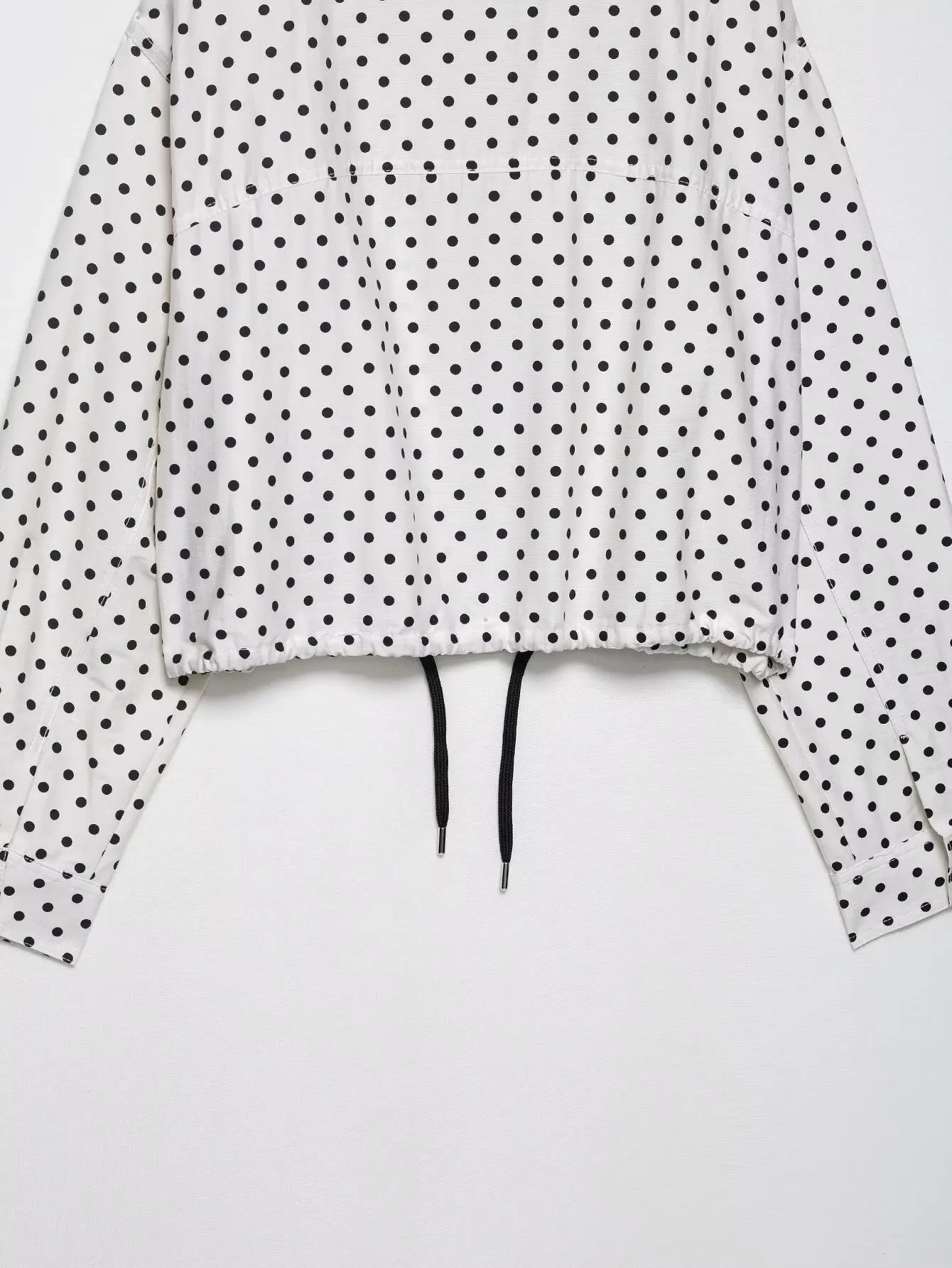 NLZGMSJ Women's Polka Dots Short Jacket Women's Stand Collar Zipper Top Short Set Female Casual Loose Coat