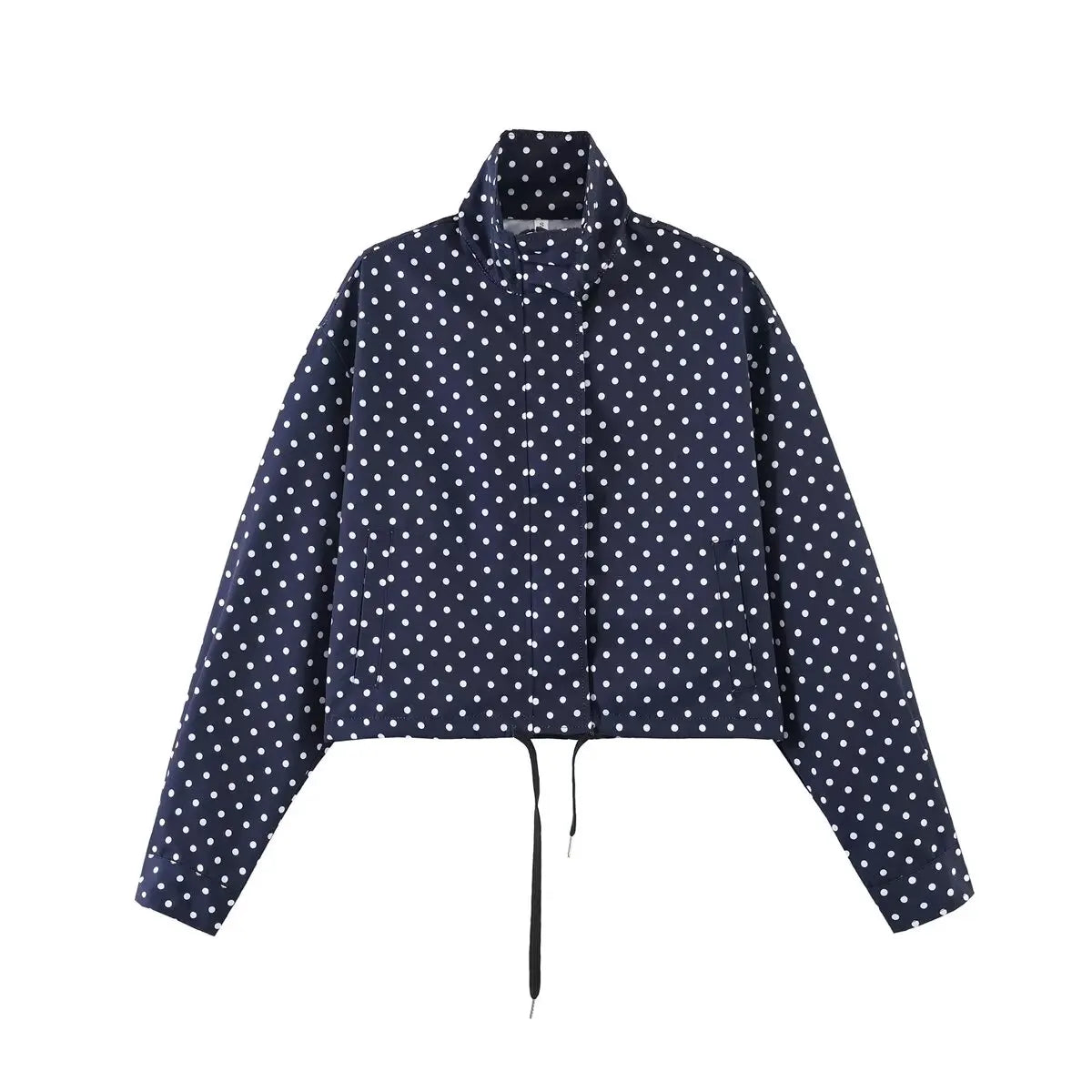 Polka Dot Print Short Coats Women's High Street Long Sleeve Jackets for Women 2026 Elegant Office Ladies Casual Outerwear