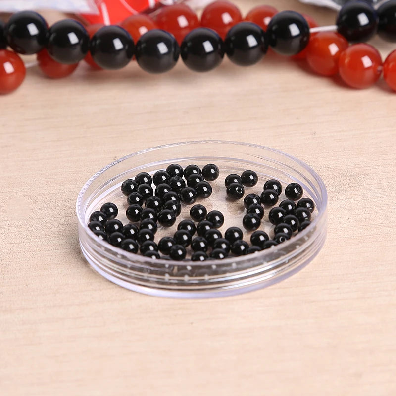 High Quality Nature Black  Round Ball Stone Bead Dyed 15" Beads For Jewelry making DIY 3mm 4mm 6mm 8mm 10mm 12mm pick