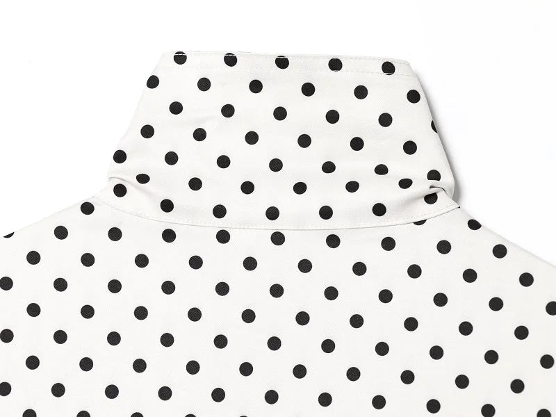 ZOCI Polka Dot Oversized Jackets for Women Zipper Women's Bomber Jacket Loose Demi-season Jacket for Women Outerwears Overcoat