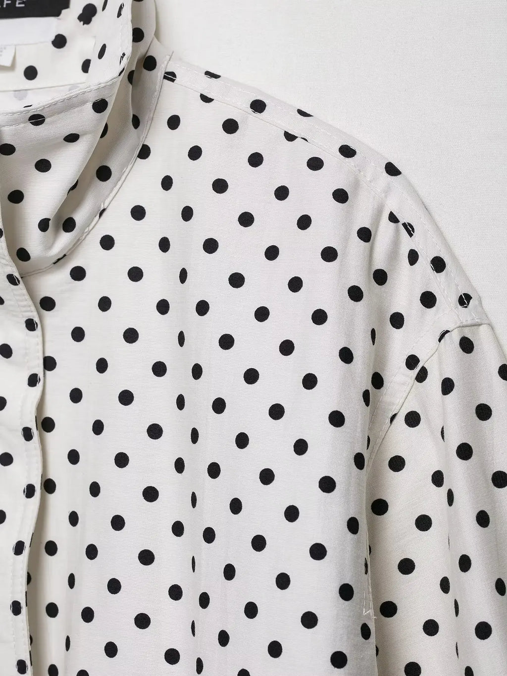 NLZGMSJ Women's Polka Dots Short Jacket Women's Stand Collar Zipper Top Short Set Female Casual Loose Coat