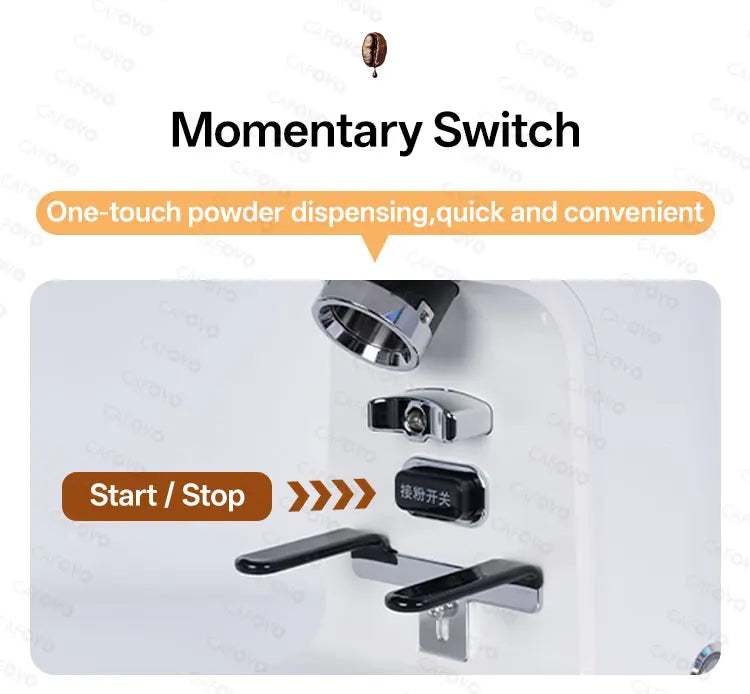 CAFOVO G764F Coffee Burr Grinder 64mm Flat Burr Coffee Grinder 100-Step Adjustment Time Quantification MIller for Home Barista
