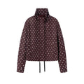 Women's Polka Dot Bubble Sleeve Long Sleeve High Collar Jacket Waist Tie Splice Design Commute Style Loose Fit Polyester Fiber