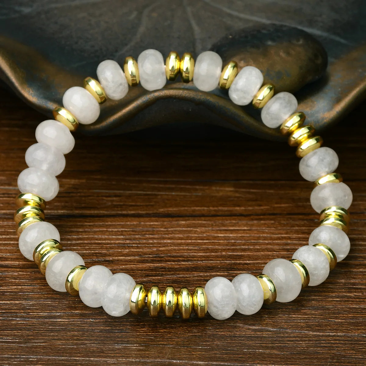1pc Bohemian Colorful Natural Stone Elastic Bracelet Women's Fashion Sweet Festival Party Handmade Jewelry