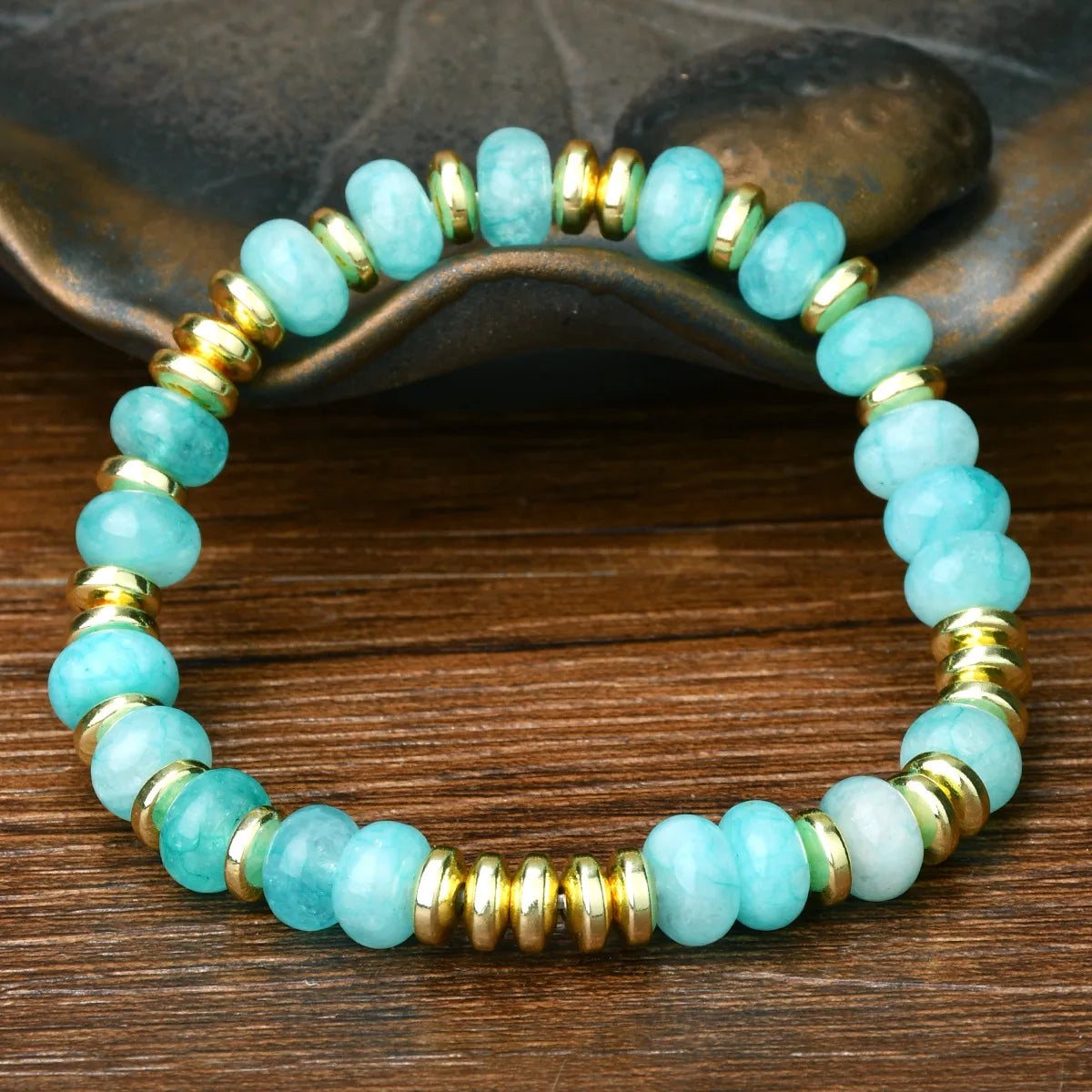 1pc Bohemian Colorful Natural Stone Elastic Bracelet Women's Fashion Sweet Festival Party Handmade Jewelry