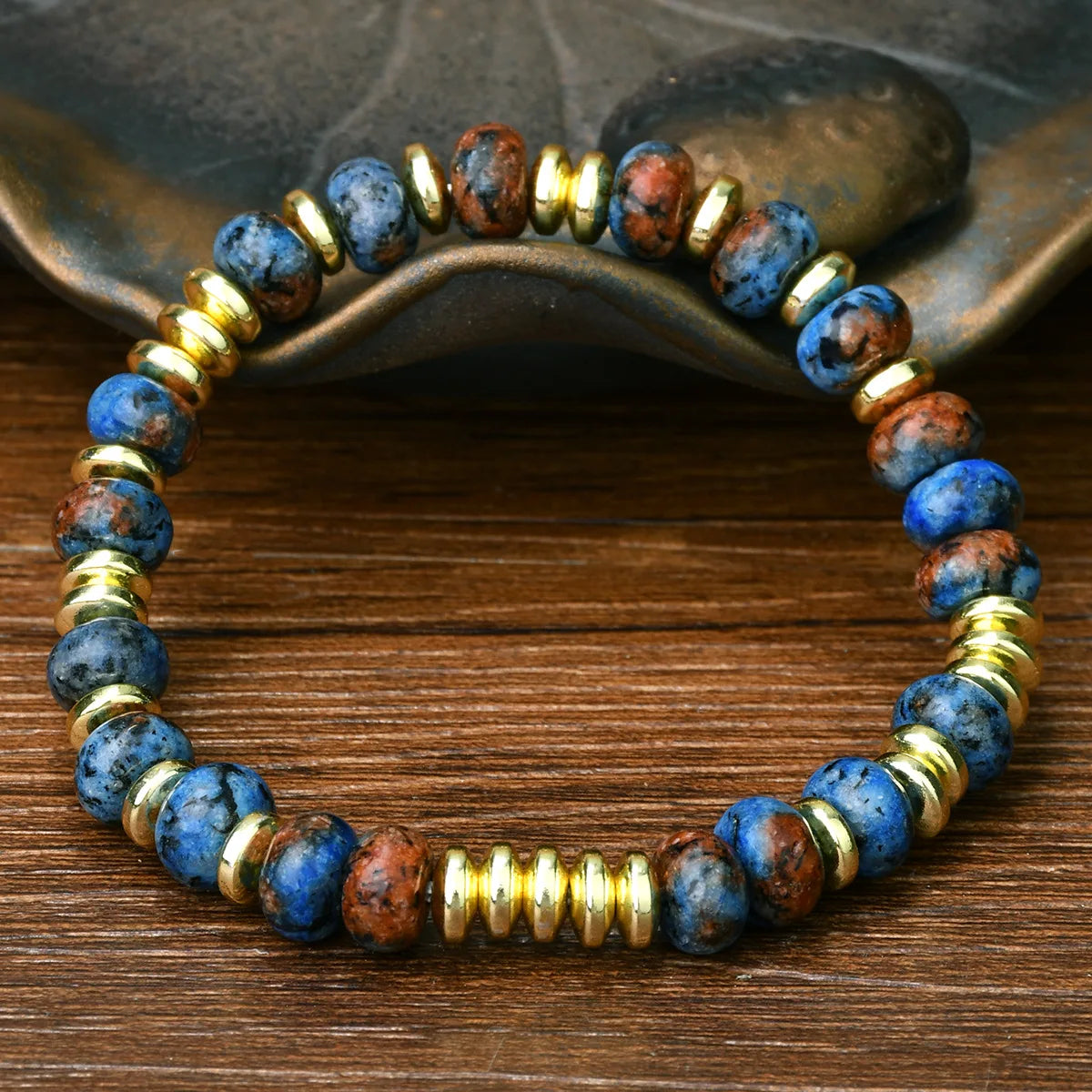 1pc Bohemian Colorful Natural Stone Elastic Bracelet Women's Fashion Sweet Festival Party Handmade Jewelry