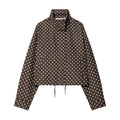 Women Leisure Polka Dot stand-up Collar Jacket KONDALA 2026 Summer Trendy Elegant Zip-up Jacket Female Holiday Chic Cute Jacket